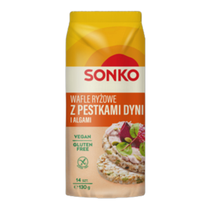 Sonko. Wafle ryżowe z pestkami dyni i algami 130 g. X16